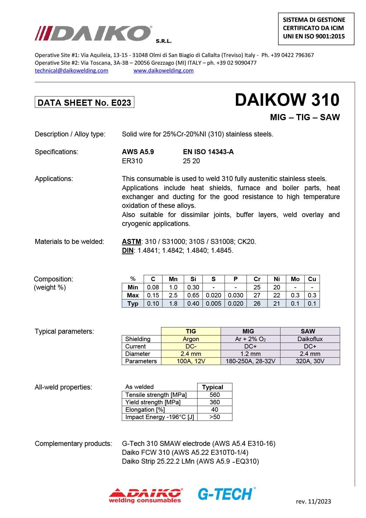 DAIKOW 310 gibt es bei proweld.ch