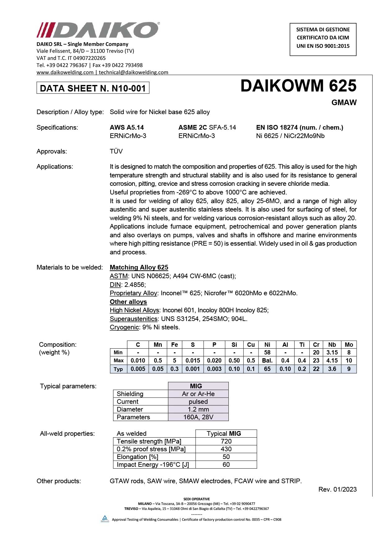 DAIKOWM 625 gibt es bei proweld.ch